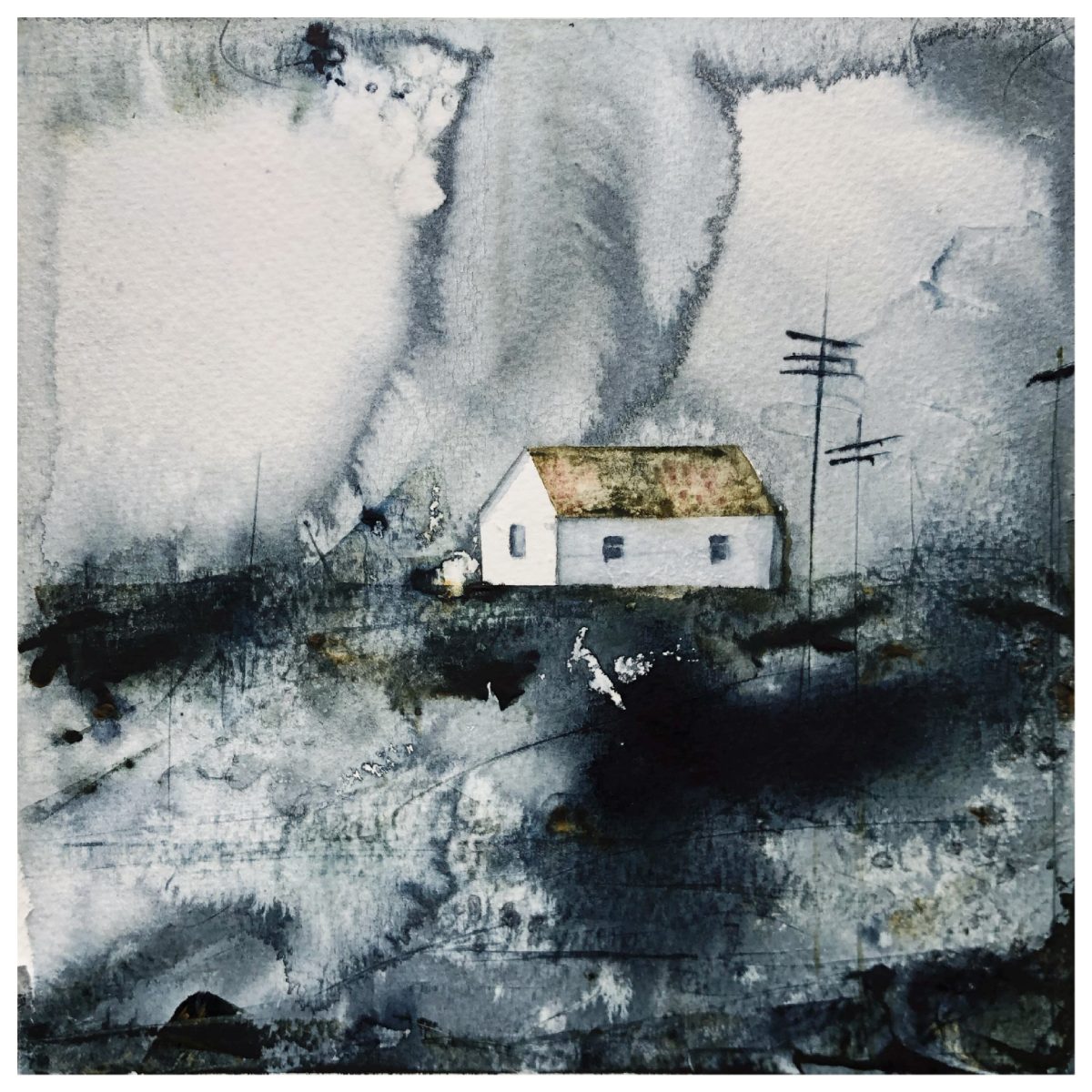 Huset vid kärret — akvarell